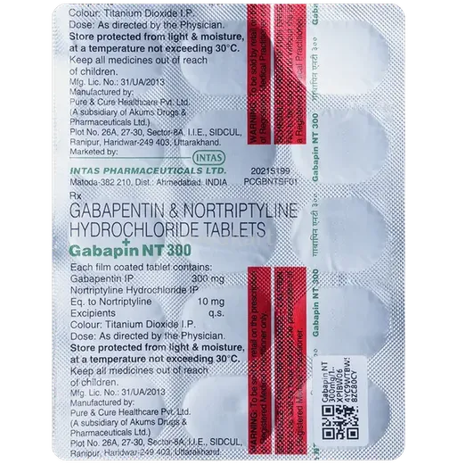 gabapin nt 300mg tablet 15's